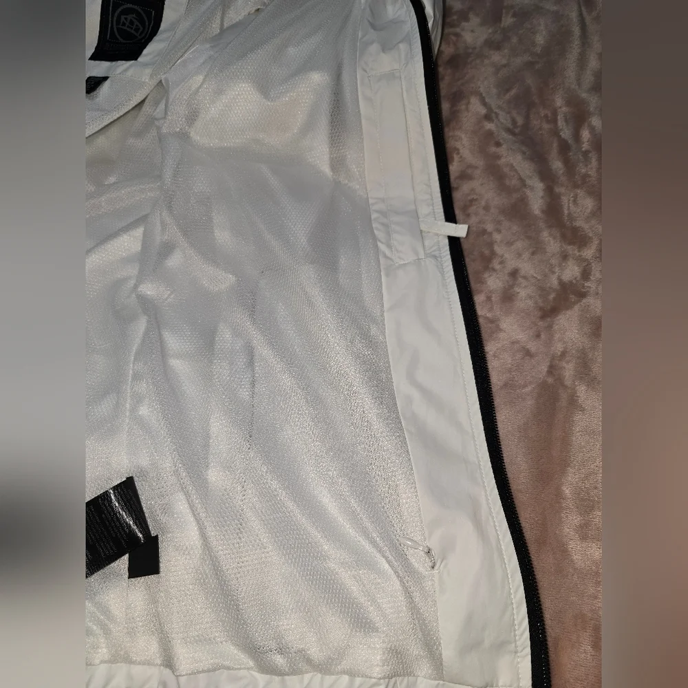 Lincoln Stormtech Jacket Mens White Full Zip Windbreaker Size Small